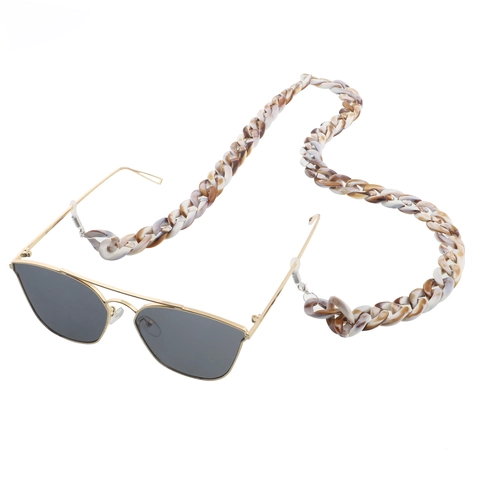 Catena Per Occhiali Retro Spessa In Resina Acrilica Antiscivolo Cordino Da Collo Marmo Tartarugato Accessorio Di Moda