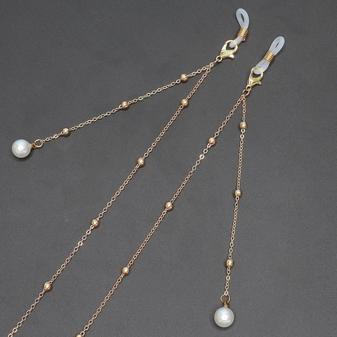 Catena Per Occhiali In Lega Metallica Con Künstliche Perle Imitazione Cinturino Antiscivolo Elegante Semplice Per Donne