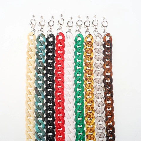 Acrylic Eyeglass Chain Anti-slip Chunky Link Sunglasses Holder Neck Strap Leopard Marble Resin Lanyard