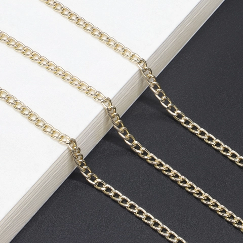 Catena Per Occhiali In Alluminio Maglia Curb Antiscivolo Cordino Per Occhiali Da Sole Elegante Metallo