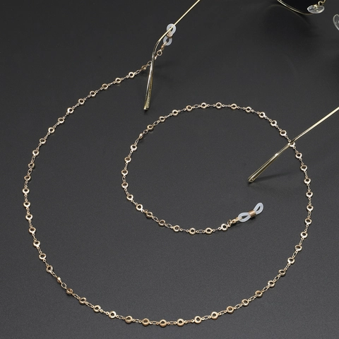 Gouden Metalen Brillenkoord Antislip Brillenhouder Ronde Schakels Band Voor Zonnebrillen Leesbrillen Retro Stijl