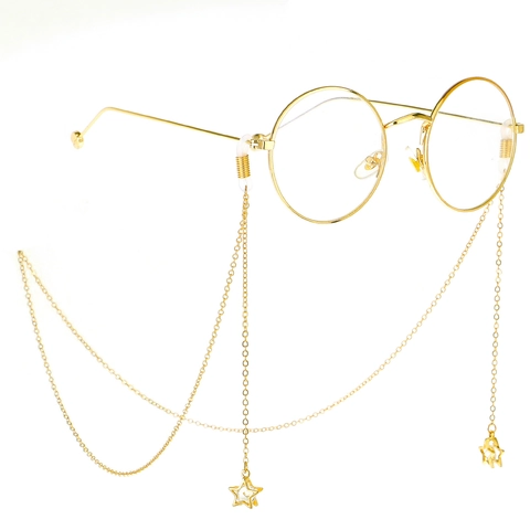 Brillenkoord Metaal Antislip Brillenhouder Met Ster Zirkoon Hanger Decoratieve Zonnebril Riem Voor Dames