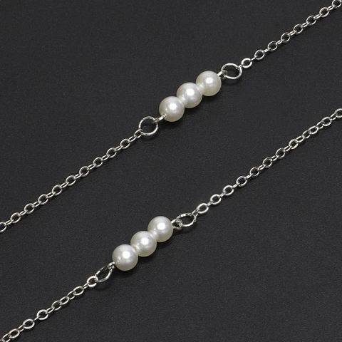 Elegante Catenella Per Occhiali In Metallo Con Künstliche Perle Imitazione Bianche Cordino Antiscivolo Per Occhiali Da Sole E Da Vista