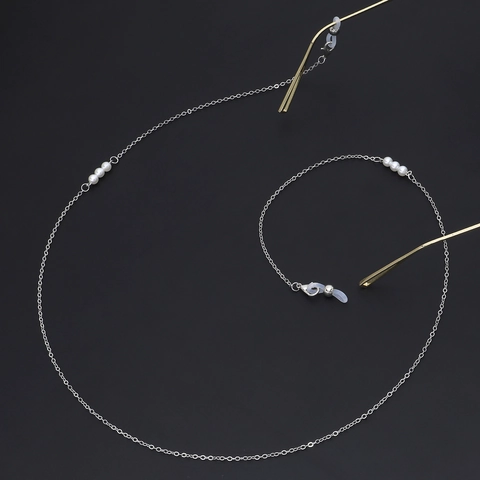 Elegante Catenella Per Occhiali In Metallo Con Künstliche Perle Imitazione Bianche Cordino Antiscivolo Per Occhiali Da Sole E Da Vista