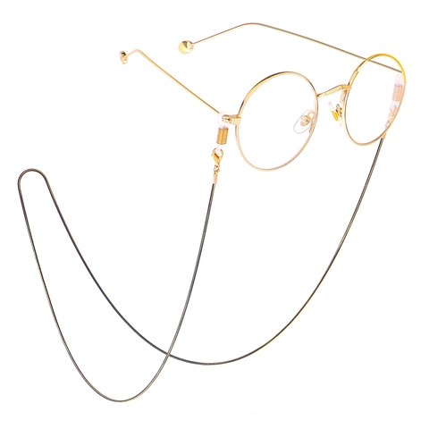 Copper Metal Glasses Chain Snake Bone Neck Strap Anti Slip Silicone Loop Eyewear Holder Retro Elegant Lanyard Accessories