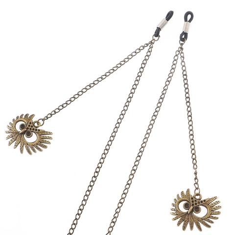Vintage Eyeglasses Chain Antique Bronze Alloy Metal Owl Pendant Anti Slip Adjustable Sunglasses Strap Holder Retro Boho