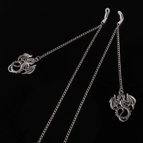 Alloy Metal Glasses Chain With Flying Dragon Pendants Anti-Slip Eyewear Strap Gothic Fashion Decorative String For Women Men