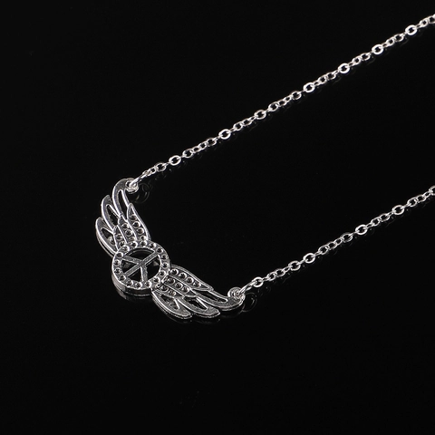 Cadena De Gafas Metal Ala Signo De Paz Antideslizante Soporte Para Gafas De Sol Gafas De Lectura Vintage Plata