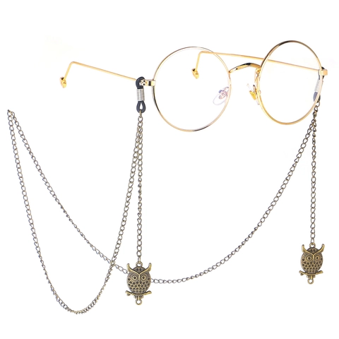 Retro Owl Glasses Chain Antique Bronze Metal Anti-slip Sunglasses Holder Strap Punk Decorative Eyewear Accessory