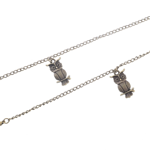 Retro Uil Brillenkoord Legering Antislip Brillenketting Houder Voor Zonnebrillen Vintage Punk Stijl Handgemaakt Accessoire