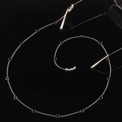 Cadena Para Gafas Acero Inoxidable Forma Corazón Antideslizante Cordón Para Gafas De Sol Elegante