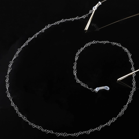 Cadena para Gafas de Sol de Acero Inoxidable con Eslabones de Corazón Soporte Antideslizante Joyería de Moda para Mujer