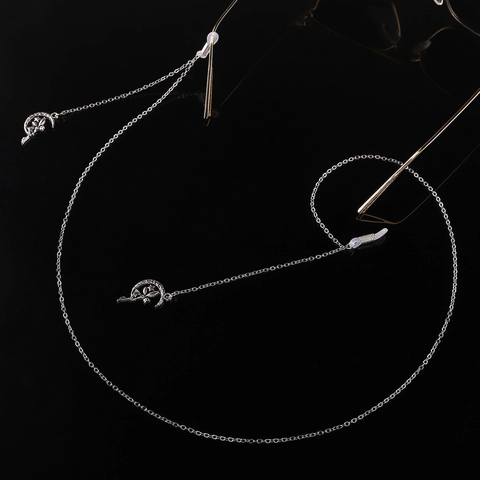 Brillenkette Kupfer Metall Anti-Rutsch Brillenband Mit Mond Engel Fee Anhängern Verstellbare Silikon Schlaufen Mode