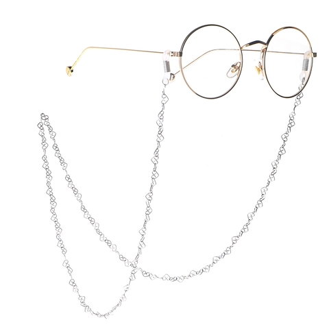 Cadena para Gafas de Sol de Acero Inoxidable con Eslabones de Corazón Soporte Antideslizante Joyería de Moda para Mujer