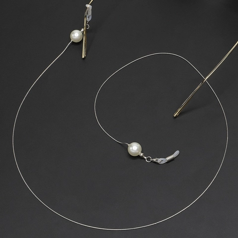 Catena Per Occhiali In Metallo Con Künstliche Perle Cordino Anti-Smarrimento Laccio Da Collo Per Occhiali Da Lettura E Da Sole