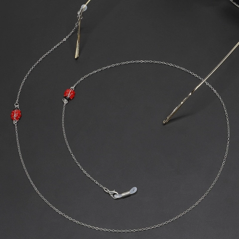 Metalen Brillenketting Met Emaille Lieveheersbeestje Bedeltjes Antislip Brillenkoord Anti-Verlies Riem Voor Zonnebrillen Leesbrillen