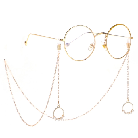 Catena Per Occhiali Antiscivolo In Metallo Con Pendente Rotondo Di Künstliche Perle Cordino Elegante Per Occhiali Da Sole Donna