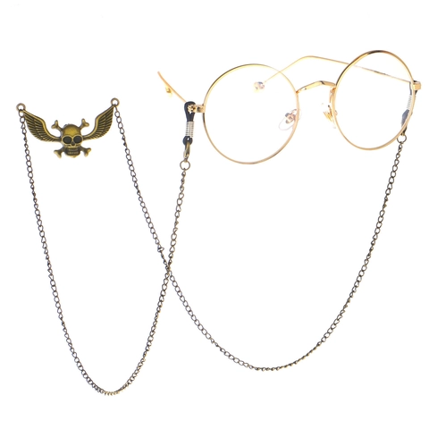 Glasses Chain Metal Eyeglass Lanyard Anti-Lost Retro Punk Skull Wing Charm Sunglasses Strap Accessories For Women Men