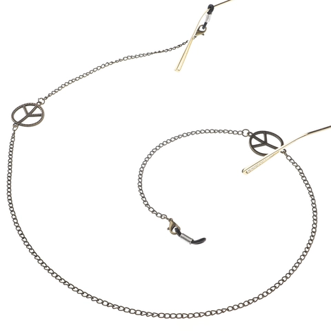 Peace Symbol Glasses Chain Metal Retro Non-Slip Sunglasses Strap Holder Lanyard Accessory For Women Men