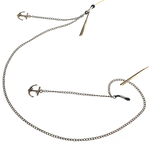 Vintage Bronze Metal Glasses Chain Anti Slip Eyewear Strap Holder Nautical Anchor Pendant Neck Cord For Sunglasses