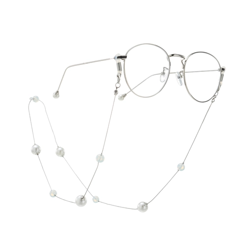 Cadena De Gafas Metal Perlas De Cristal Cordón Para Gafas Antideslizante Decorativo Sujetador Para Gafas De Lectura Y Sol