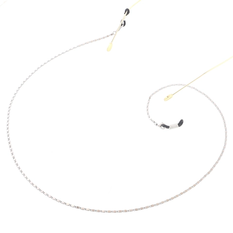 Chaîne De Lunettes En Acier Inoxydable Avec Boucles En Silicone Antidérapantes Cordon Lunettes De Soleil Rétro Décoratif