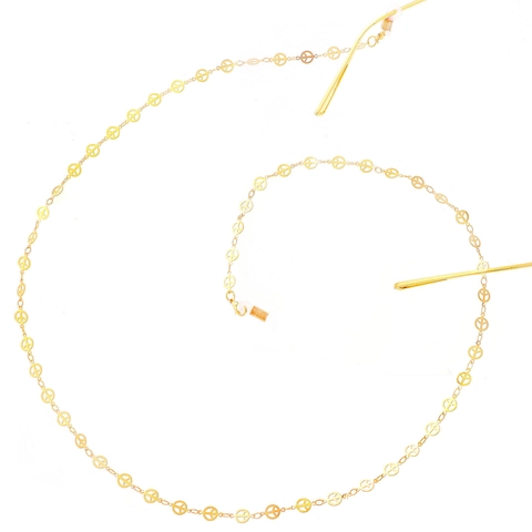 Gold Peace Sign Metal Glasses Chain Anti-Lost Non-Slip Eyewear Strap Neck Cord Holder For Reading Glasses Women Jewelry Accessory