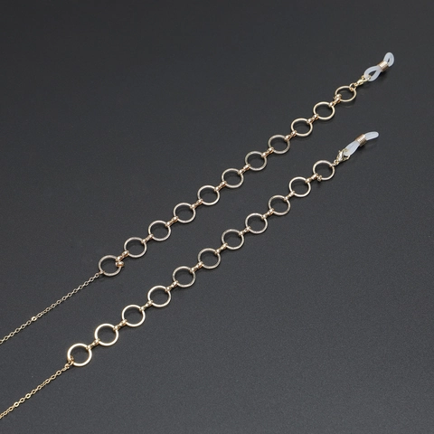 Retro Gold Metal Circular Link Glasses Chain Anti Slip Eyewear Lanyard Strap Holder For Women Fashion Accessories