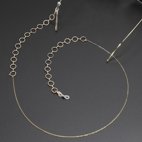 Retro Gold Metal Circular Link Glasses Chain Anti Slip Eyewear Lanyard Strap Holder For Women Fashion Accessories