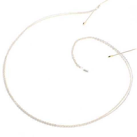 Catenella Per Occhiali In Metallo A Doppio Strato Antiscivolo In Rame Cordino Per Occhiali Da Sole Oro E Argento Per Uomo Donna