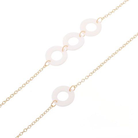 Fashion Sunglasses Chain Metal With Round Shell Accents Anti-Slip Eyewear Lanyard Elegant Necklace Strap For Women