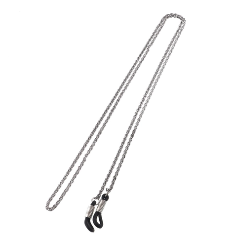 Stainless Steel Glasses Chain Non Slip Eyeglass Strap Sunglasses Holder Anti Lost Lanyard With Silicone Loops Simple Style