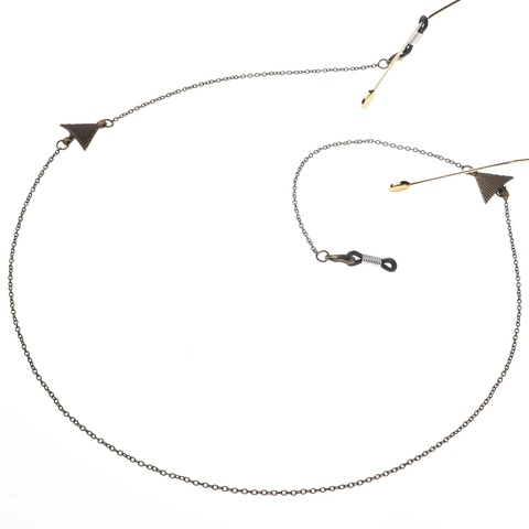 Retro Bronze Metal Glasses Chain Punk Triangle Pendant Non-Slip Eyewear Strap Decorative Sunglasses Lanyard Accessories