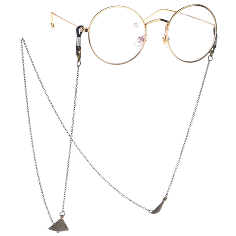 Retro Bronze Metal Glasses Chain Punk Triangle Pendant Non-Slip Eyewear Strap Decorative Sunglasses Lanyard Accessories