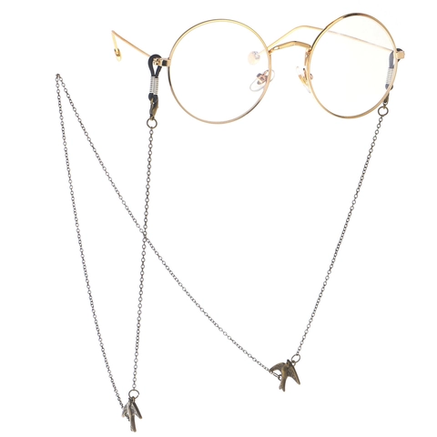 Glasses Chain Metal Retro Punk Swallow Bird Charm Non Slip Adjustable Sunglasses Cord Eyewear Strap For Women Men