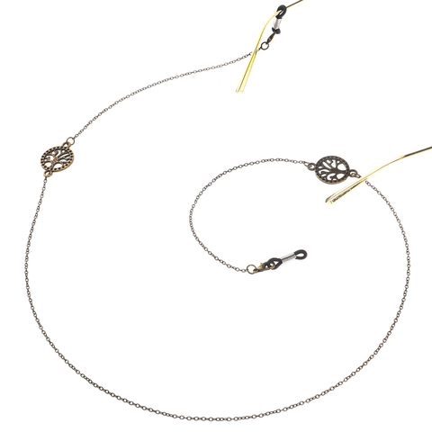 Glasses Chain Alloy Metal Retro Bronze Tree Of Life Charm Anti-Slip Holder Eyewear Strap For Women Men Vintage Punk Style