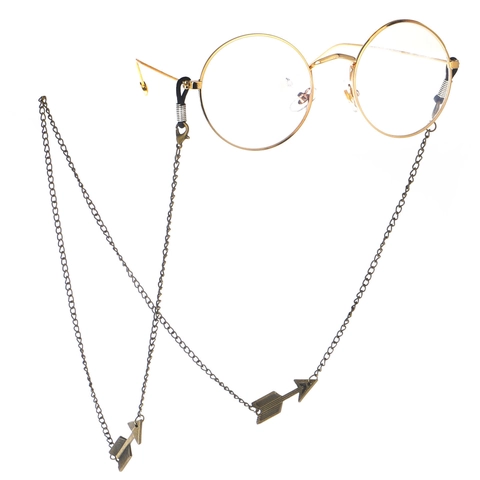 Catena Per Occhiali In Metallo Bronzo Vintage Ciondoli A Freccia Cordino Antiscivolo Accessori Retro Punk