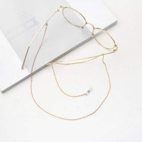 Metal Eyeglass Chain Sunglasses Strap Lanyard Fashion Neck Cord With Adjustable Anti Slip Silicone Loops