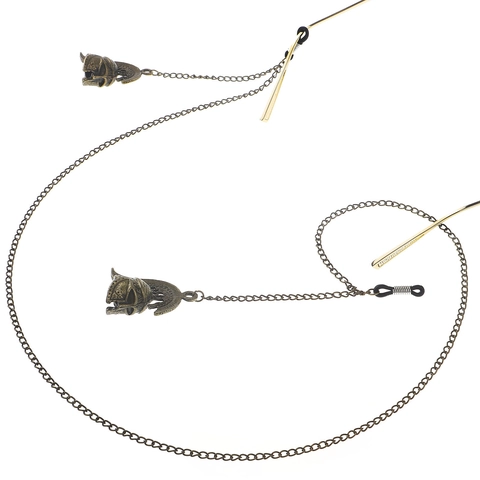Cadena Para Gafas Metal Bronce Punk Retro Colgante Casco Espartano Romano Espada Soporte Antideslizante Para Gafas De Sol