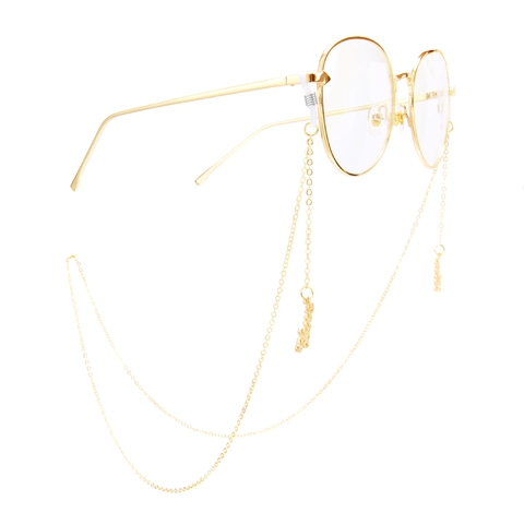 Metal Glasses Chain Anti-Slip Eyewear Strap Gold Letter Pendant Decorative Eyeglasses Cord Holder Retro Fashion Accessories