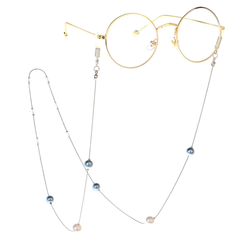 Elegant Faux Artificial Pearl Eyewear Chain Metal Non-Slip Glasses Holder Lanyard For Women Fashion Simple Neck Strap