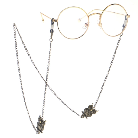 Catenella Per Occhiali Gufo Retrò Lega Di Bronzo Cordino Antiscivolo Stile Punk Vintage Occhiali Decorativi