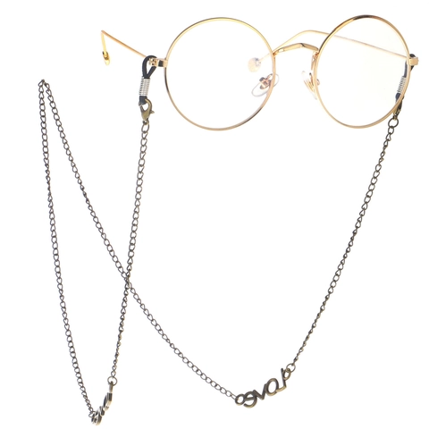Brillenkoord Metaal Love Letters Retro Punk Antislip Zonnebril Ketting Brillenhouder Dames