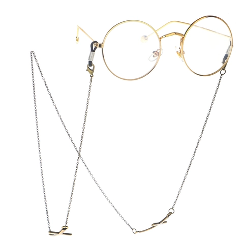Cadena De Gafas Aleación De Metal Bucles De Goma Antideslizantes Colgantes Cruz Estilo Punk Vintage Correa