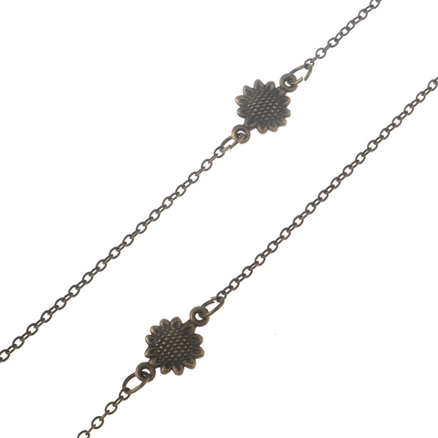 Cadena Para Gafas De Girasol Metal Bronce Antiguo Retro Cordón Antideslizante Sujetador De Gafas Mujer