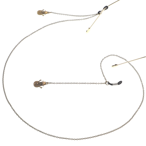 Brillenkette Bronze Metall Rutschfest Brillenband Weihnachten Schneemann Retro Punk Festliches Dekoratives Accessoire