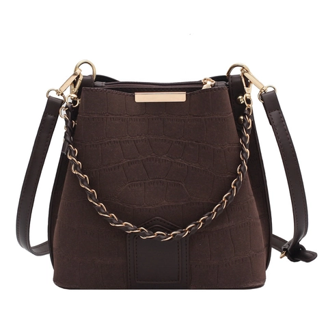 Krokodillenpatroon PU Leren Emmertas Met Ketting Retro Schoudertas Handtas Voor Dames