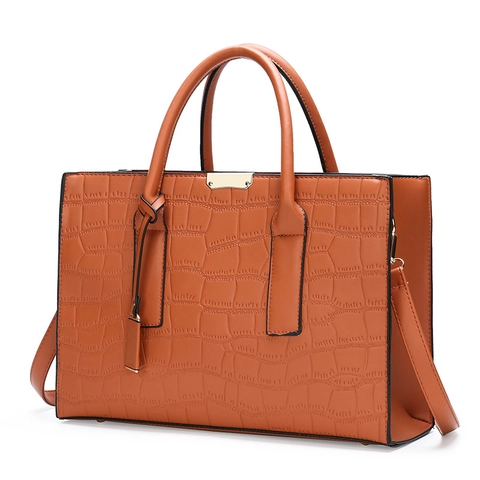 Women Crocodile Pattern Handbag Crossbody Bag And Wallet PU Leather Retro Fashion Tote Structured Purse Gold Hardware