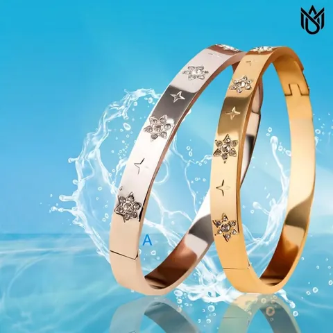 Bracciale Rigido In Acciaio Inossidabile Con Stella E Strass Moda Minimalista Elegante Gioielli Da Polso Per Donna