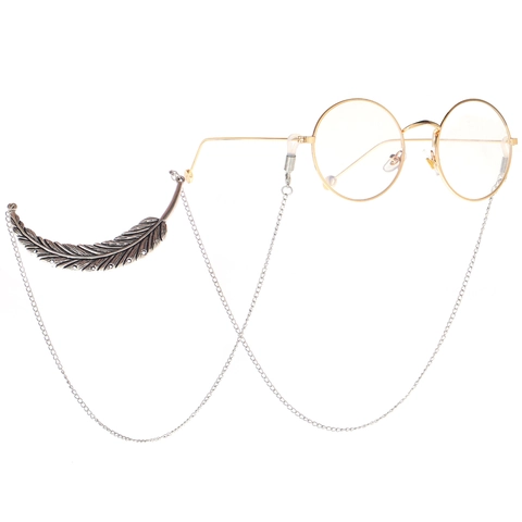 Feather Pendant Glasses Chain Non-slip Metal Eyewear Strap Retro Punk Style For Sunglasses Optical Frames